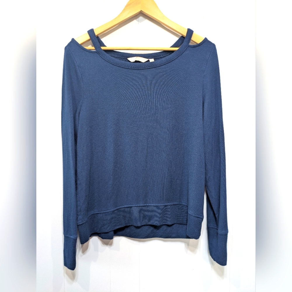 Athleta Sweatshirt Cut Out Long Sleeve Blue Size Medium